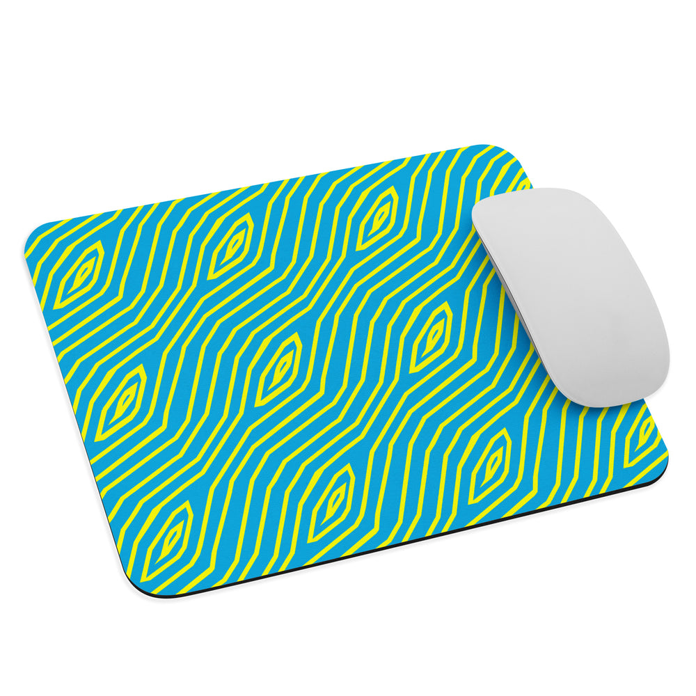 Blue & Yellow Timber Hatch Mouse pad