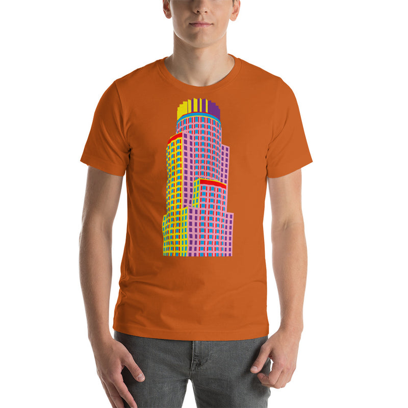 Library Tower / US Bank Tower LA Unisex Colour Illustration T-Shirt