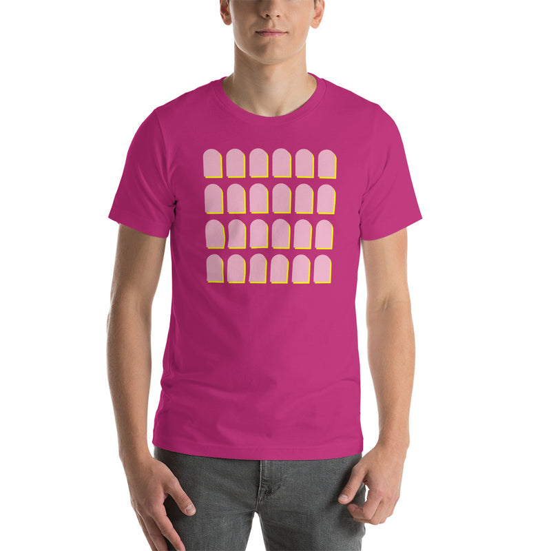 Pink and Yellow Arches Unisex Cotton Shirt