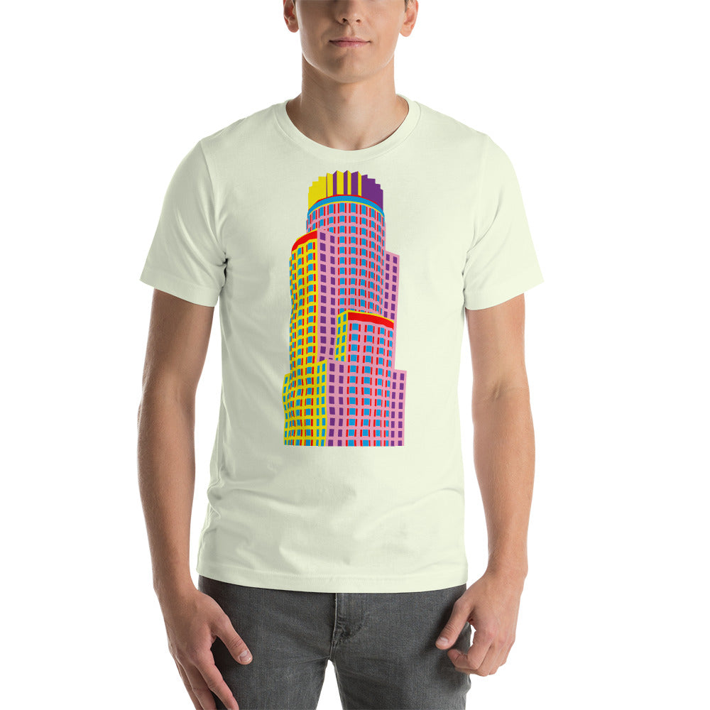 Library Tower / US Bank Tower LA Unisex Colour Illustration T-Shirt