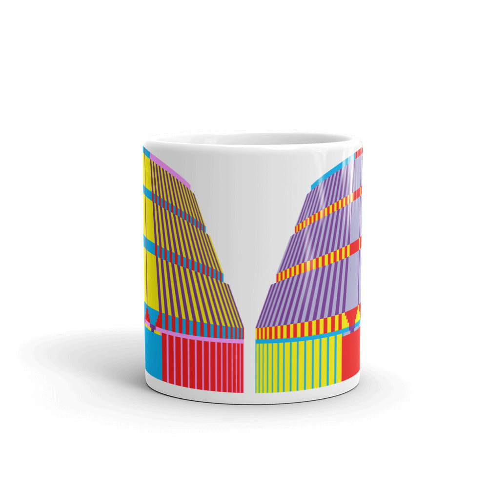The James R. Thompson Center, previously the State of Illinois Center, by Helmut Jahn, postmodern architecture mug, postmodernism